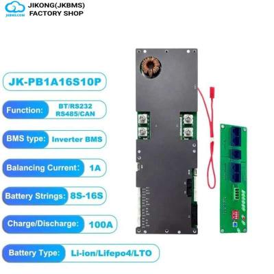 JK BMS PB1A16S10P | 100A Sürekli Deşarj | 1A Aktif Dengeleme | 8S-16S Li-Ion/LiFePO4/LTO Akıllı BMS ürün görseli