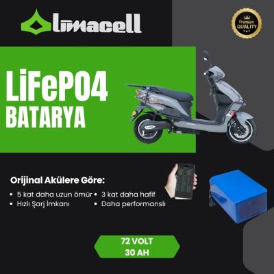 Limacell Arora ZR1 Uyumlu 72V 30Ah Uzun Menzil LiFePO4 Smart Batarya | JK BMS ürün görseli