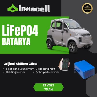 Limacell Kuba City Uyumlu 72V 75Ah Ultra Menzil LiFePO4 Smart Batarya | JK BMS ürün görseli