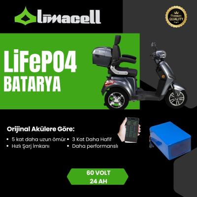 Limacell Volta WM4 Uyumlu 60V 24Ah LiFePO4 Smart Lityum Batarya ürün görseli