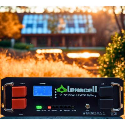 Limacell 51.2V 100Ah Rack Tipi LiFePO4 Batarya (5.12 kWh) | Daly BMS & Tam Haberleşme ürün görseli