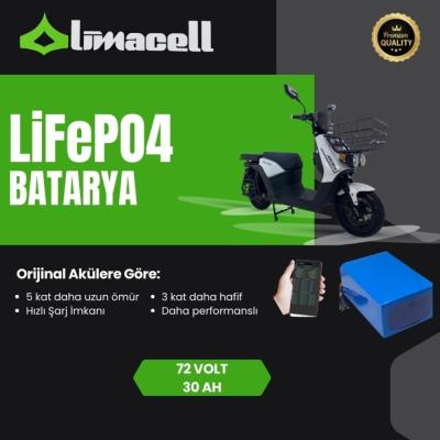 Limacell Arora Anka 8000 Uyumlu 72V 30Ah Uzun Menzil LiFePO4 Smart Batarya | JK BMS ürün görseli