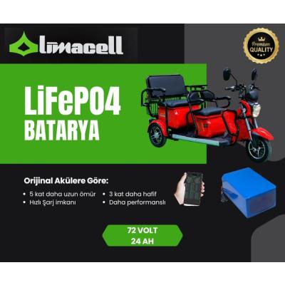 Limacell Arora Derya XLT48 Uyumlu 72V 24Ah LiFePO4 Smart Batarya | JK BMS ürün görseli