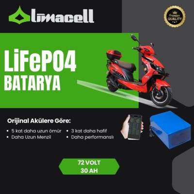 Limacell Arora ZR5 Uyumlu 72V 30Ah Uzun Menzil LiFePO4 Smart Batarya | JK BMS ürün görseli