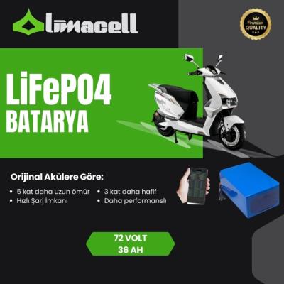 Limacell Arora ZR7 Uyumlu 72V 36Ah Ultra Menzil LiFePO4 Smart Batarya | JK BMS ürün görseli