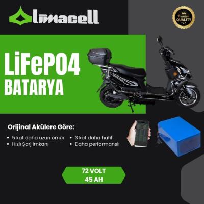 Limacell Falcon Enjoy Plus Uyumlu 72V 45Ah Ultra Menzil LiFePO4 Smart Batarya | JK BMS ürün görseli