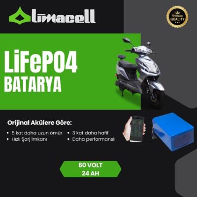 Limacell Motolux Alf Plus Uyumlu 60V 24Ah LiFePO4 Smart Batarya | JK BMS ürün görseli