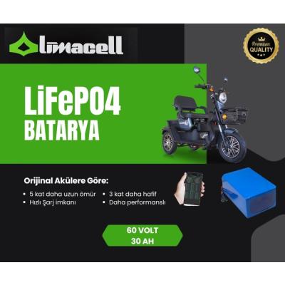Limacell Motolux Fayton 5000X 60V 30Ah LiFePO4 Batarya (JK BMS) ürün görseli